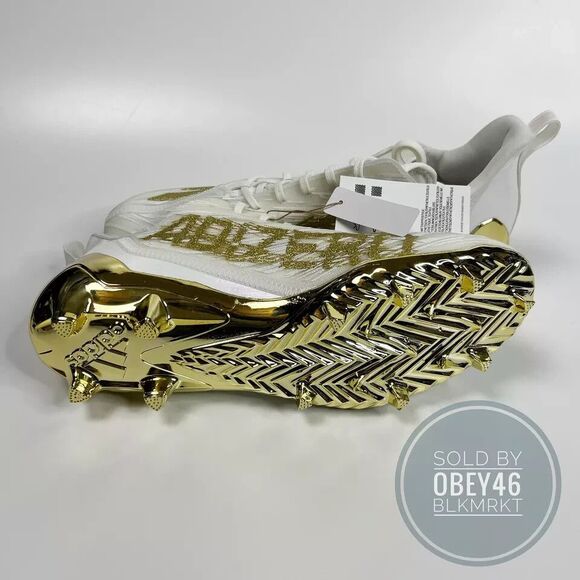 adidas adizero White Gold Metallic Football Cleats GX5122 Men’s Size 13.5 - Picture 5 of 5